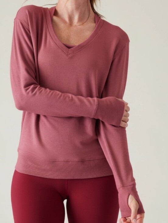 Athleta Tops - Athleta Sunrise V-Neck Sweatshirt Size Medium